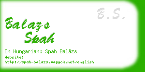 balazs spah business card
